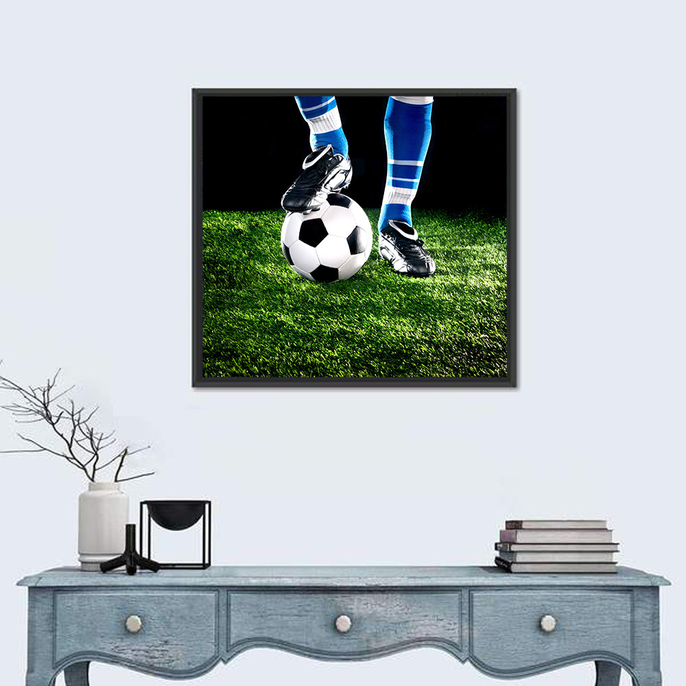 Soccer Ball Underfoot Close-up Wall Art
