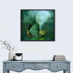 Moonlit Butterfly on Leaf Boat Wall Art
