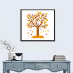 Autumn Tree with Perching Birds Wall Art
