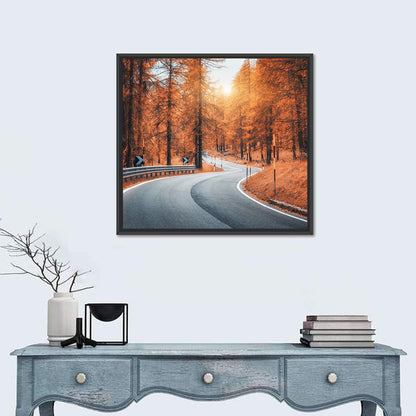 Autumn Road at Sunset Wall Art