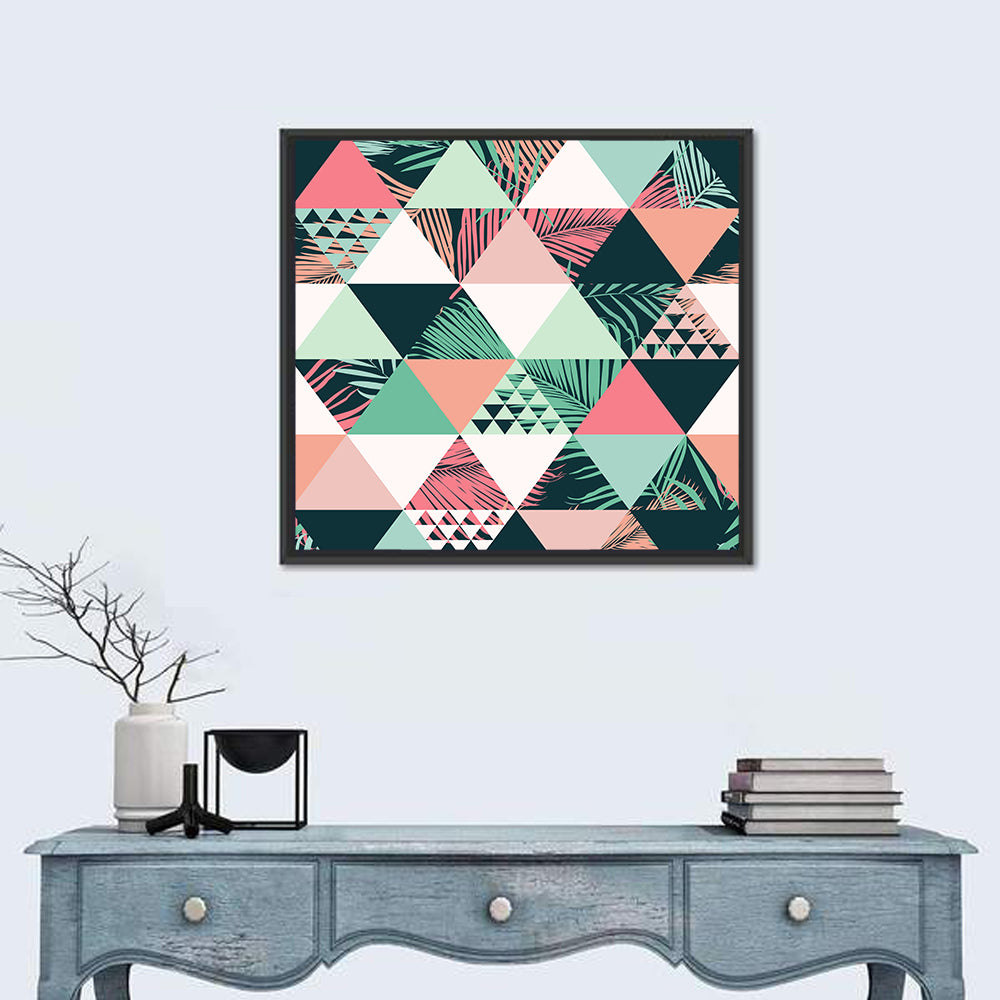 Geometric Tropical Palm Leaves Wall Art
