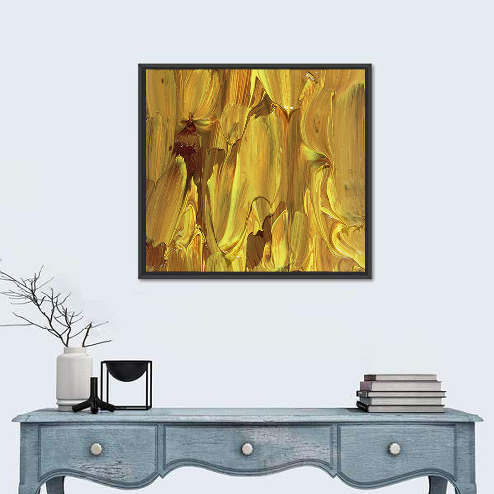 Golden Impasto Oil Study Wall Art