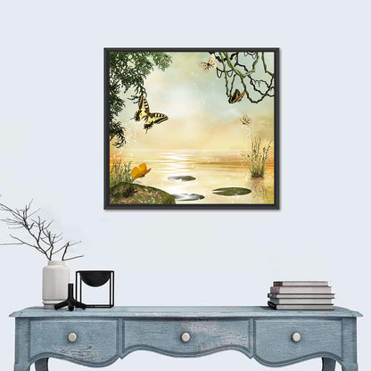 Butterflies Over Golden Pond Wall Art