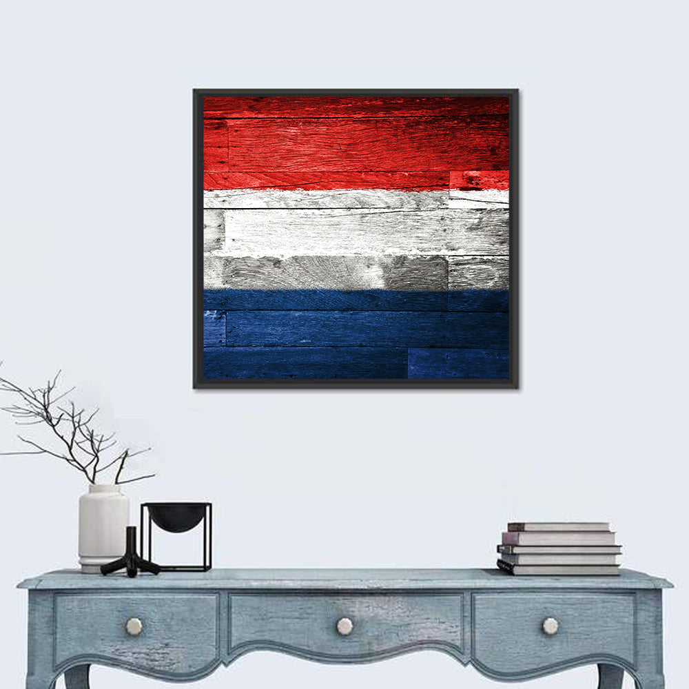 Dutch Flag on Distressed Wood Wall Art