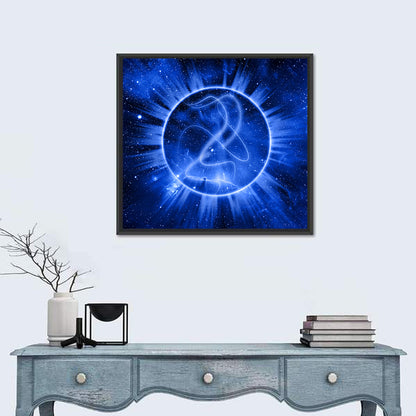 Cosmic Rays Over Blue Nebula Wall Art
