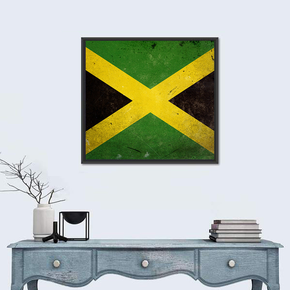 Distressed Jamaican Flag Wall Art