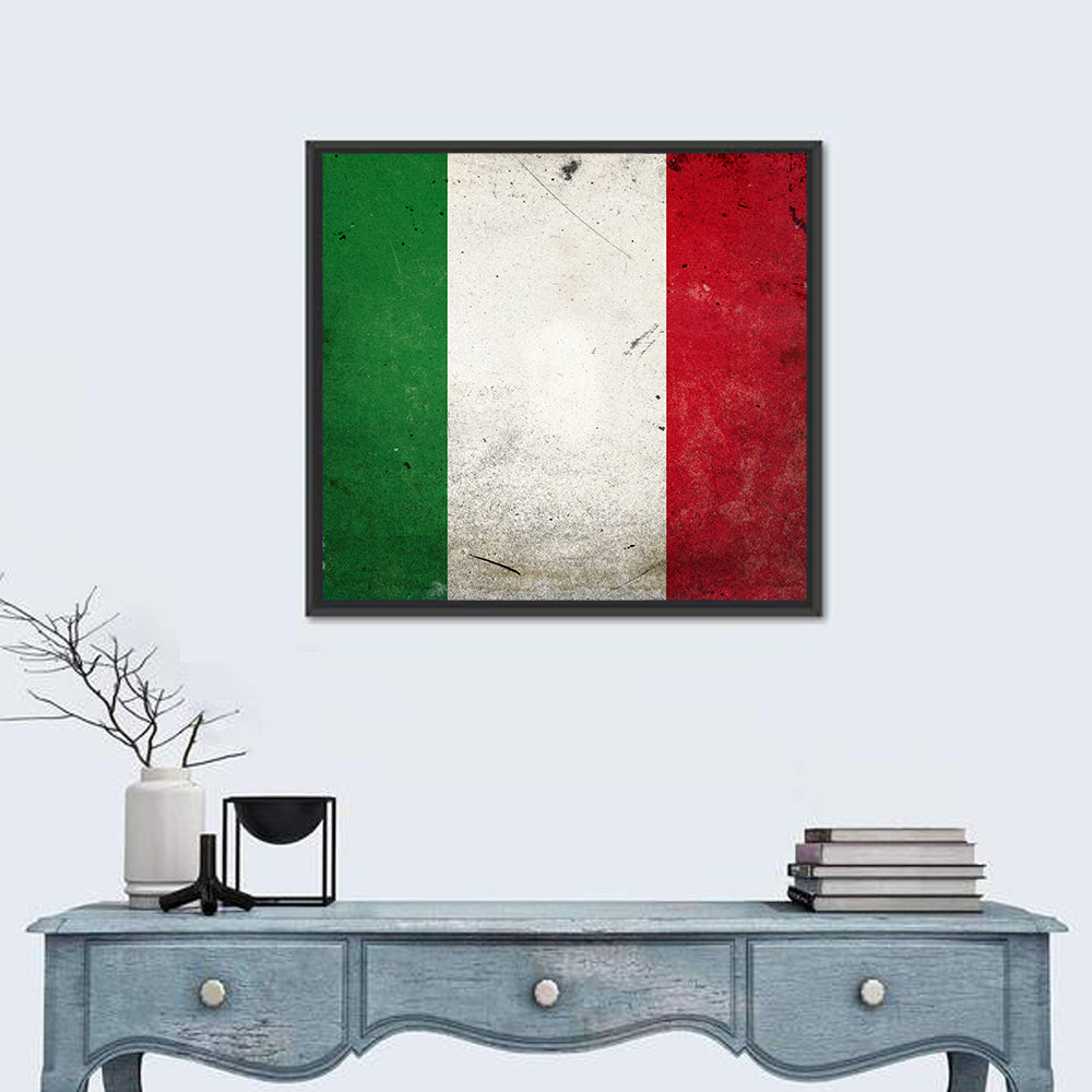 Distressed Italian Flag Wall Art