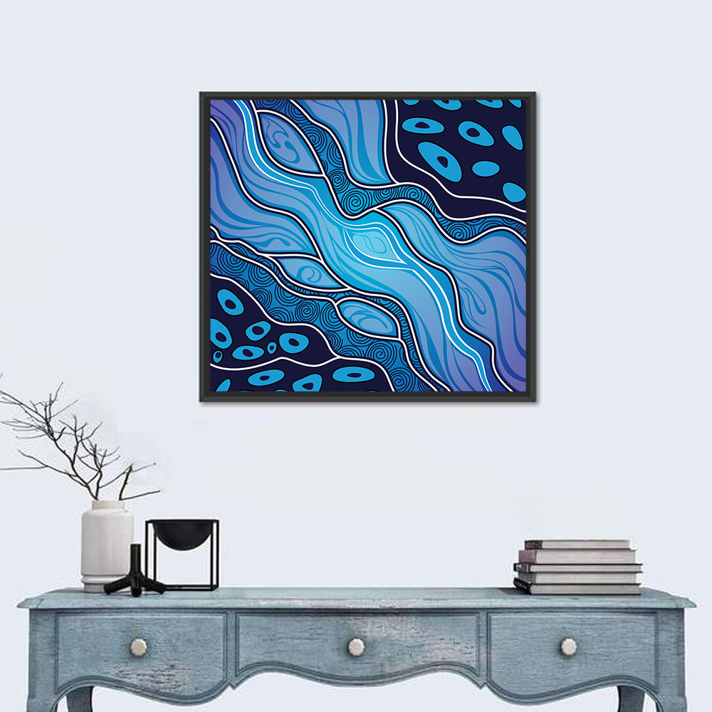 River Flow Vector Painting Wall Art