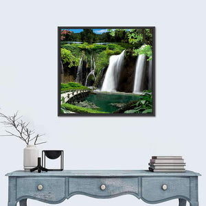 Scenic Forested Waterfall Wall Art