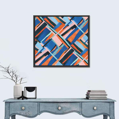 Watercolor Diagonal Grid Wall Art
