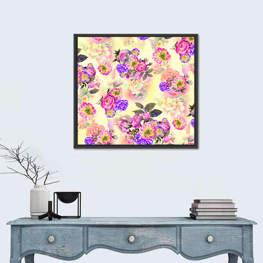 Summer Roses and Iris Pattern Wall Art
