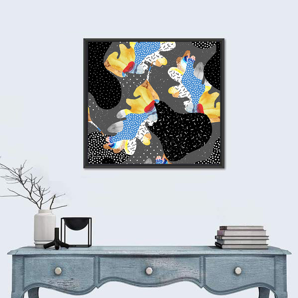 Fluid Leaf Collage Pattern I Wall Art in a room, square