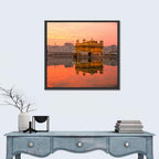 Golden Temple at Sunset Wall Art