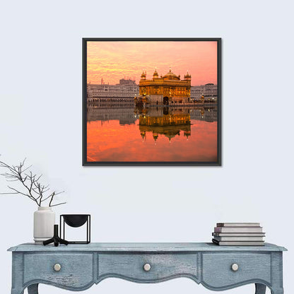 Golden Temple at Sunset Wall Art
