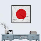 Japanese Flag Fabric Study Wall Art