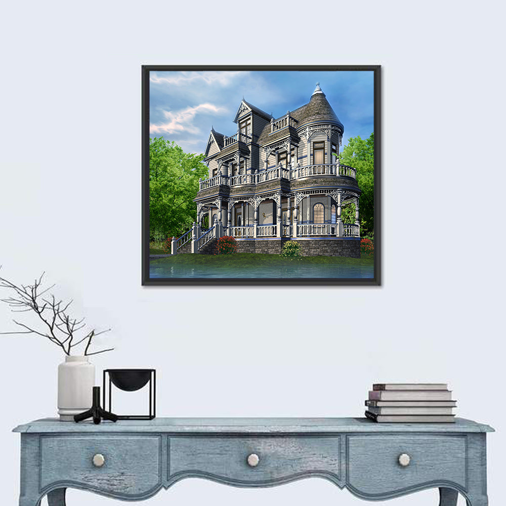 Lakeside Victorian House Wall Art