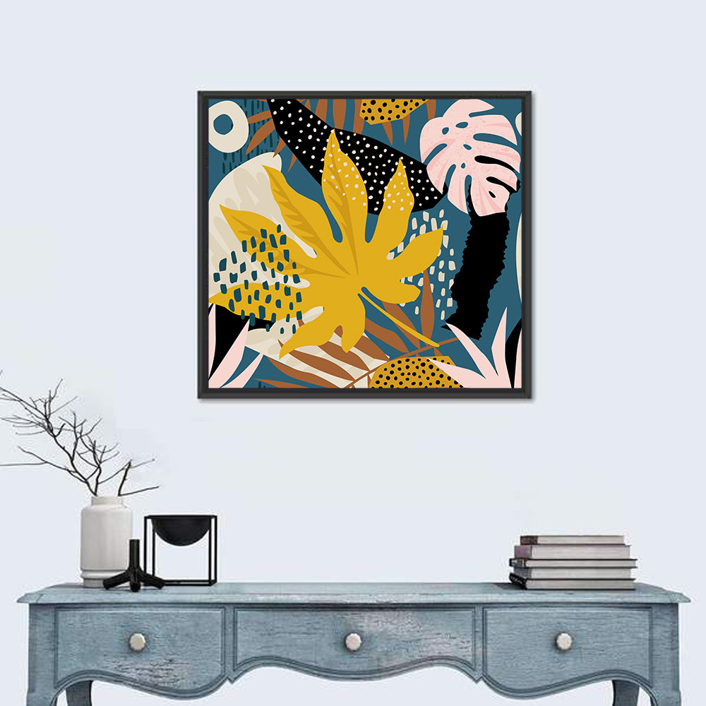Monstera Leaf Collage Illustration Wall Art