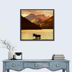 Waterton Lakes Moose at Golden Dusk Wall Art