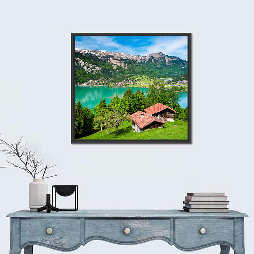 Lake Brienz with Alpine Cabins Wall Art