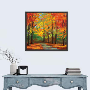 Autumn Pathway In Park Wall Art