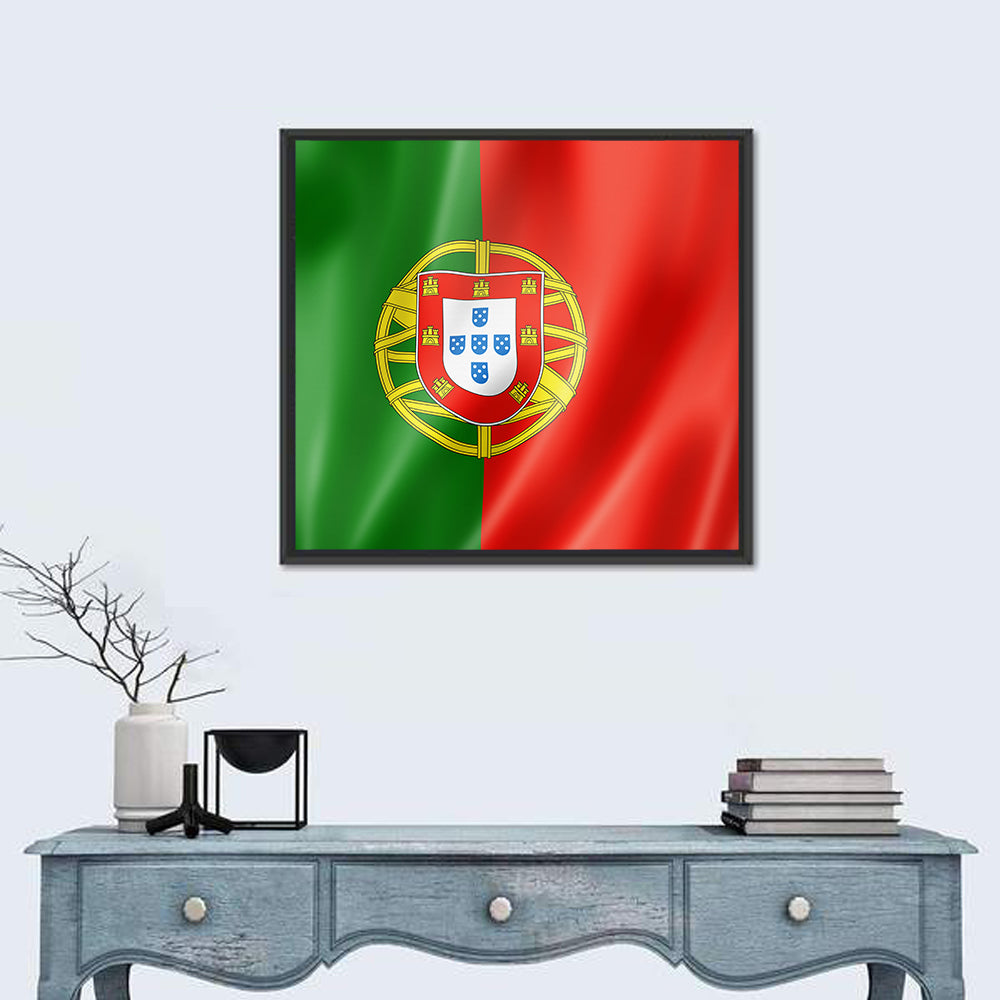 Portuguese Flag with Coat of Arms Wall Art