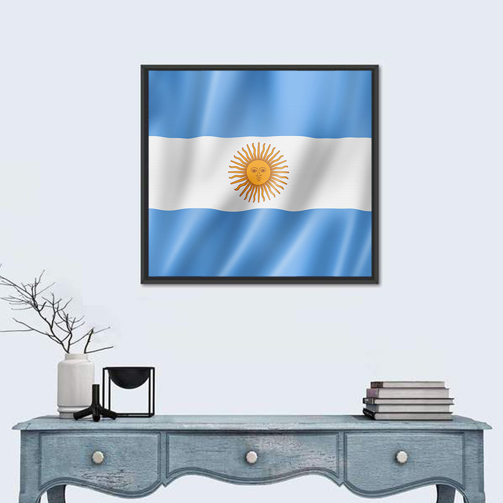 Argentine Flag with Sun Emblem Wall Art