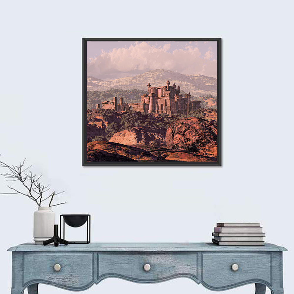 Medieval Fortress on Rocky Plateau Wall Art