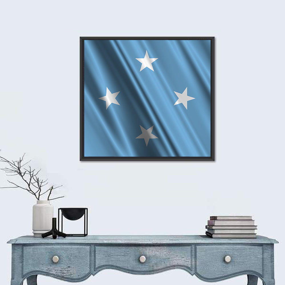 Micronesia Flag with Four Stars Wall Art