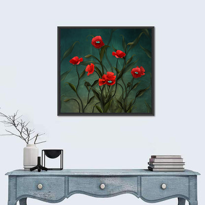 Surreal Poppies with Eyes Wall Art