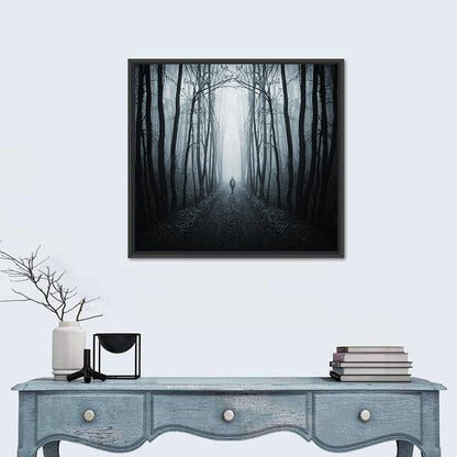 Strange Foggy Forest Path Wall Art