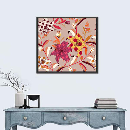 Polka Dot Lily Pattern Wall Art