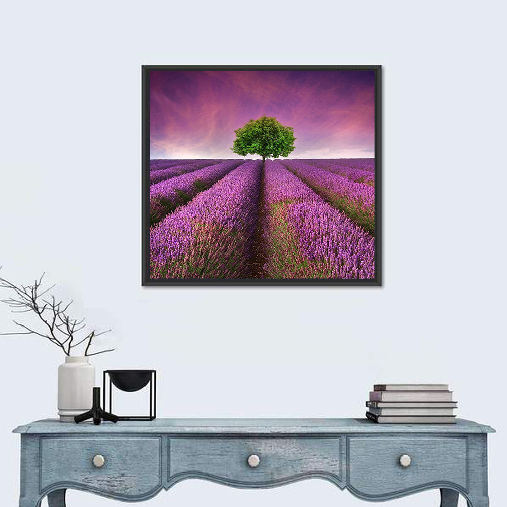 Lavender Field at Sunset Wall Art