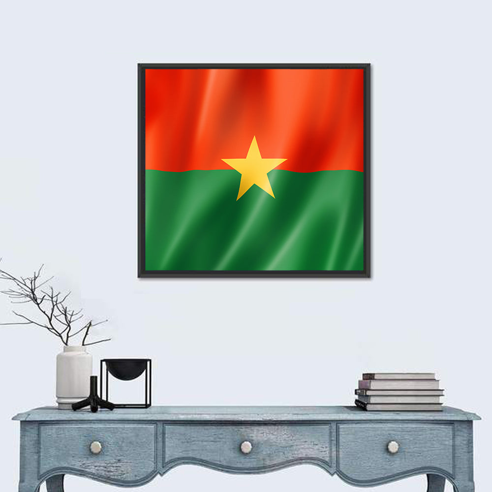Burkina Faso Flag with Wavy Texture Wall Art