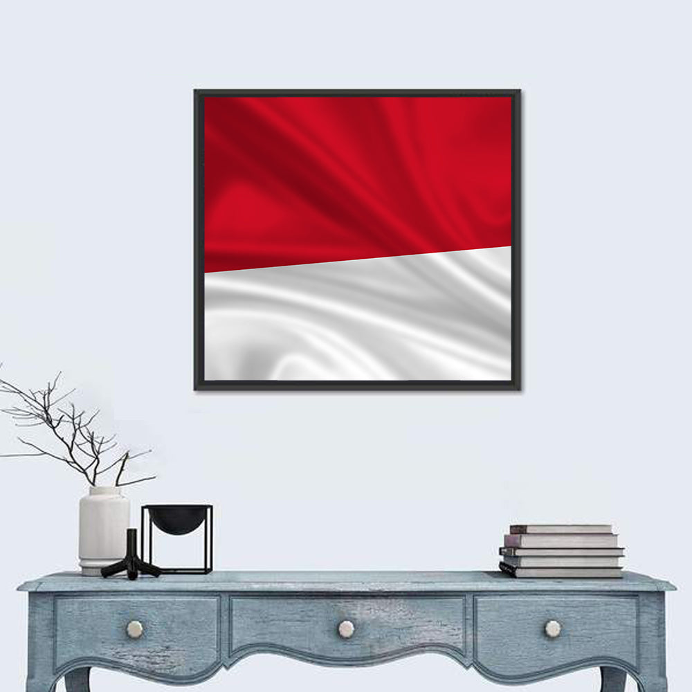 Indonesia Monaco Waving Flag Wall Art