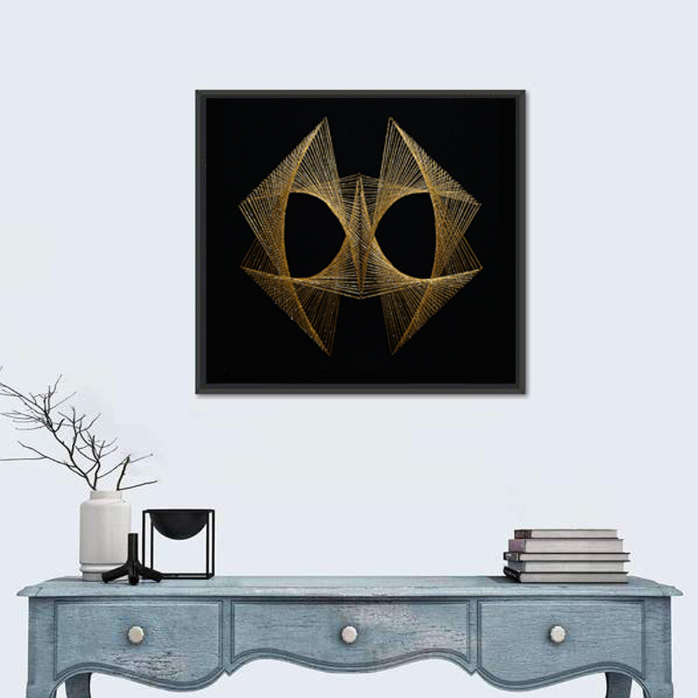 Antique Gold String Geometry Wall Art