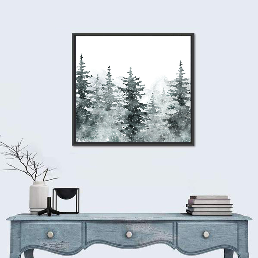 Snowy Pine and Spruce Forest Wall Art