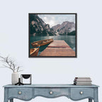 Lago Di Braies Dock, Dolomites Wall Art