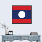 Laos Flag Minimalist Graphic Wall Art