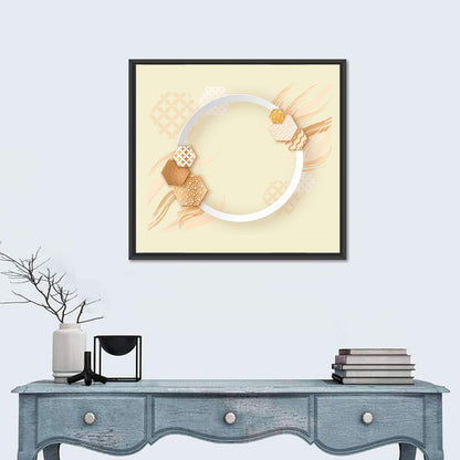 Cream and Gold Geometric Circle Wall Art