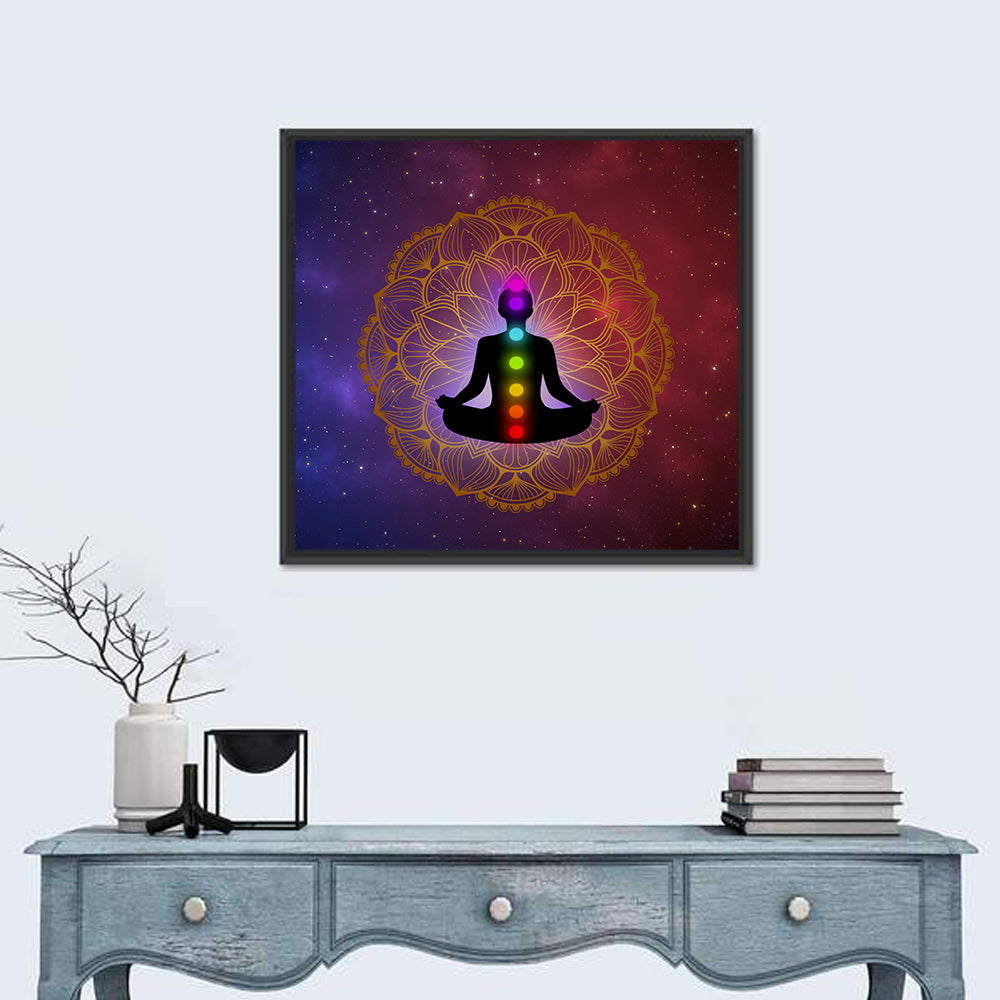 Meditation Man with Golden Mandala Wall Art
