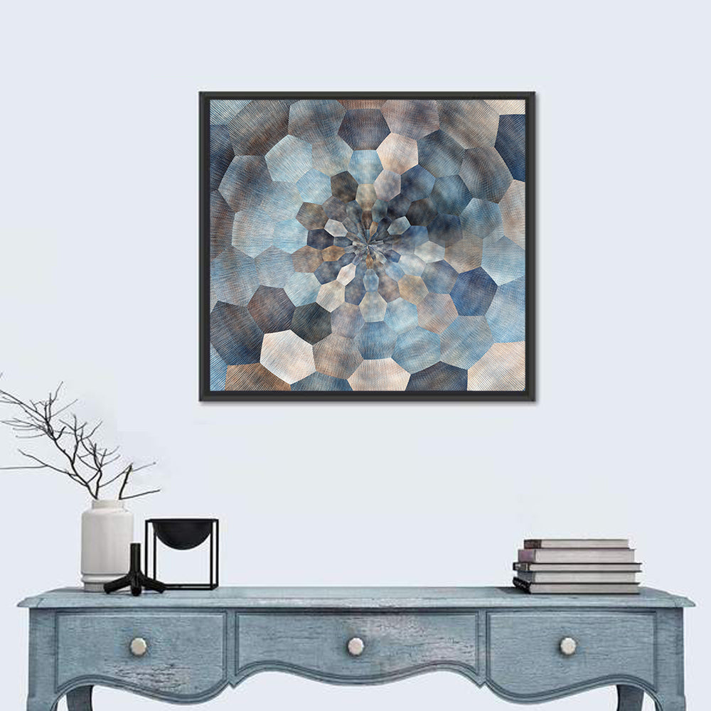 Spiral Tunnel Wall Art in a room, square
