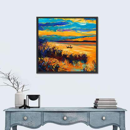 Impressionist Lake Sunset Wall Art