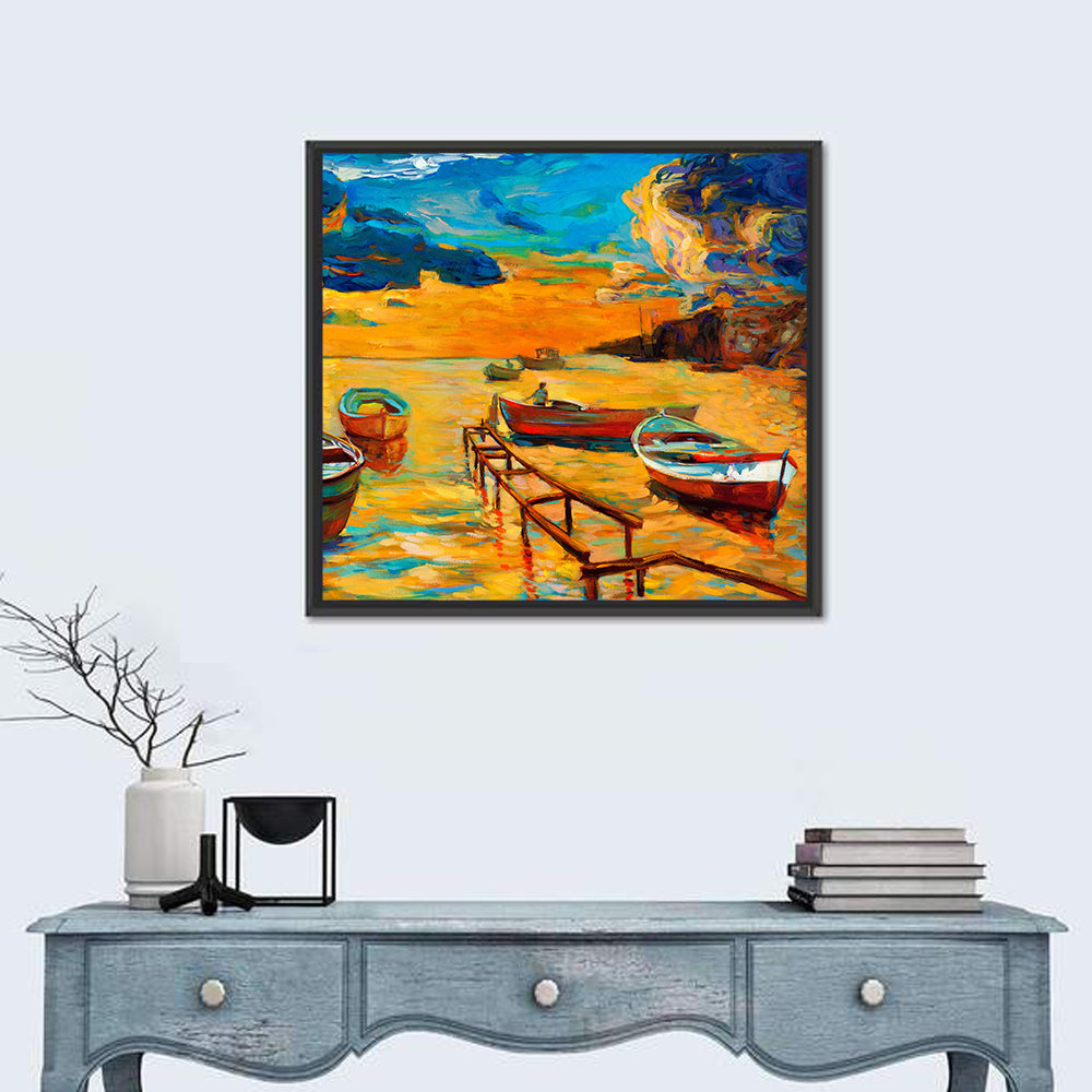 Wooden Pier at Sunset Wall Art