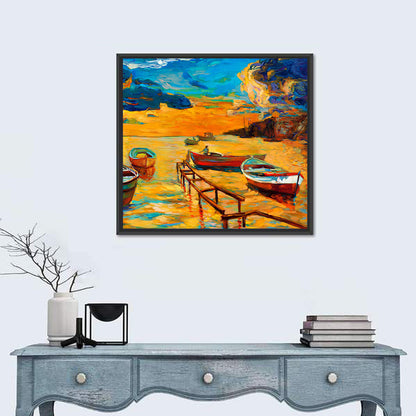 Wooden Pier at Sunset Wall Art