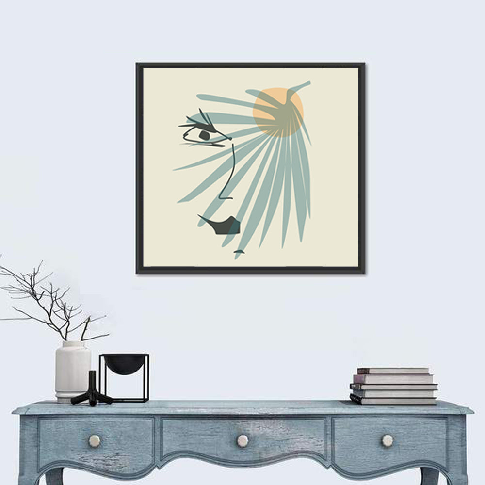 Palm Leaf Profile Line Wall Art