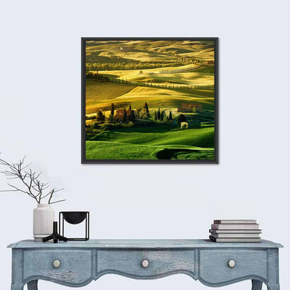 Tuscany Fields at Golden Hour Wall Art