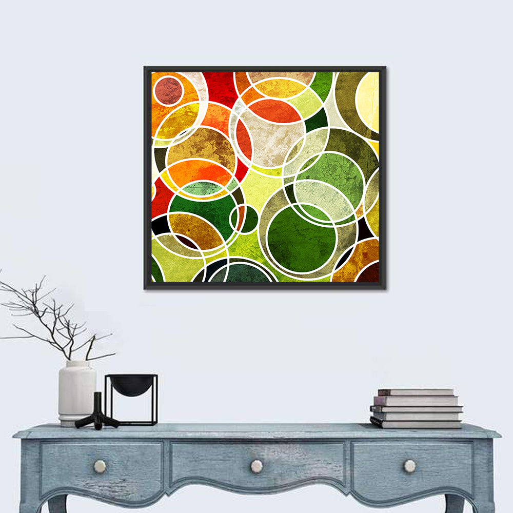 Layered Grunge Circles Wall Art