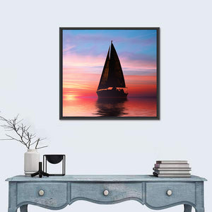 Sailing At Sunset On The Ocean Wall Art