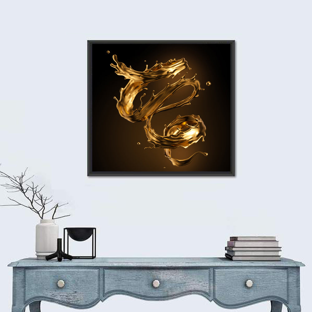 Liquid Gold Spiral Wall Art