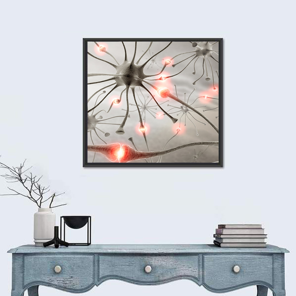Hardwired Neurons with Glowing Synapses Wall Art